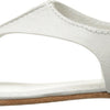 FRYE Women's Carson Seam T Flat Sandal, White, 6 M US