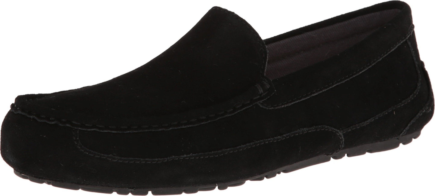 UGG Men's Alder Black Suede Slipper, 12 D - Medium