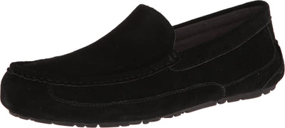 UGG Men's Alder Black Suede Slipper, 12 D - Medium