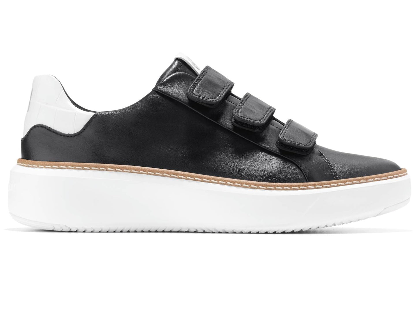 Cole Haan Womens Grandpro Topspin Triple Strap Sneaker, Black/Optic White Croc Print, 7-C US