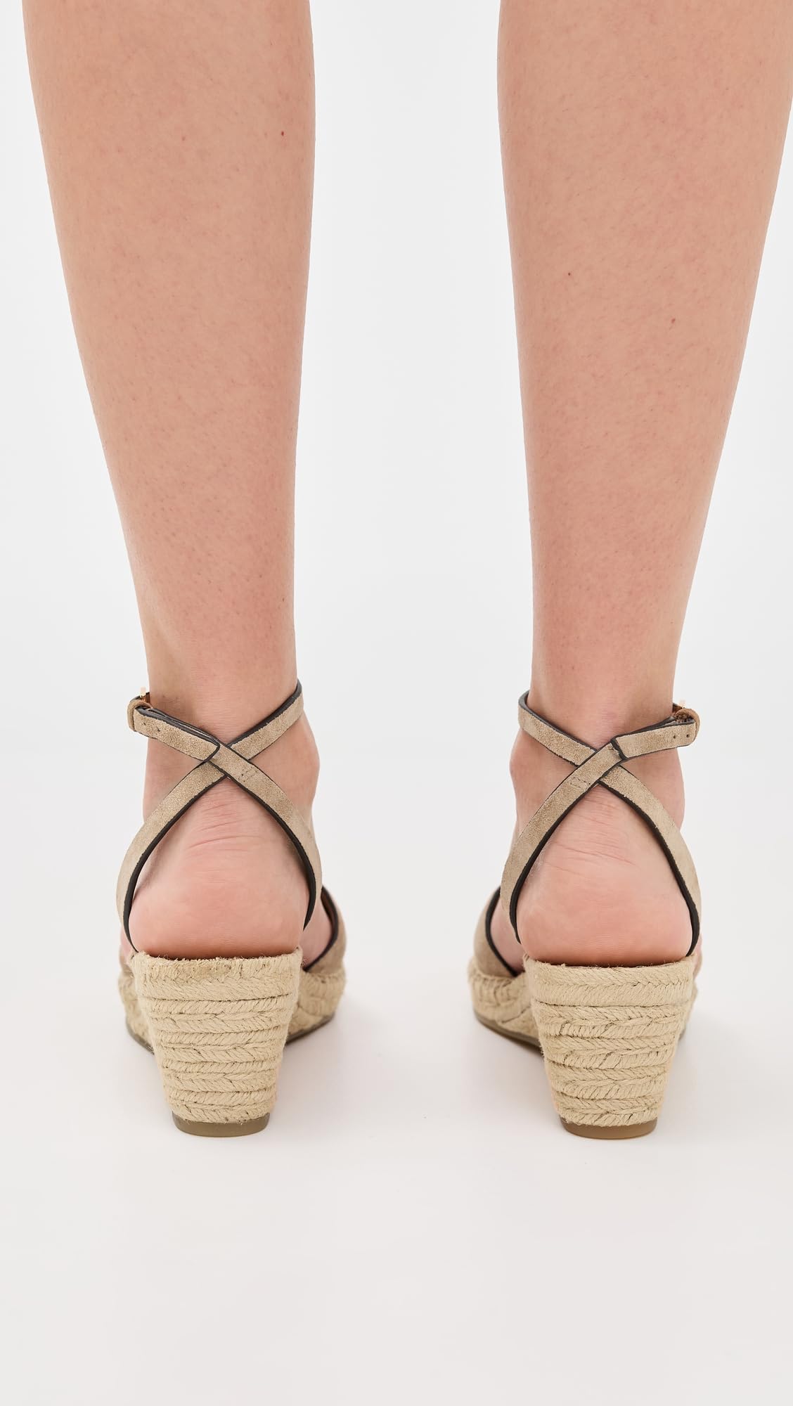 Tory Burch Women's INES Wedge Espadrilles 50mm, Ceramic Taupe, 6.5 Medium US