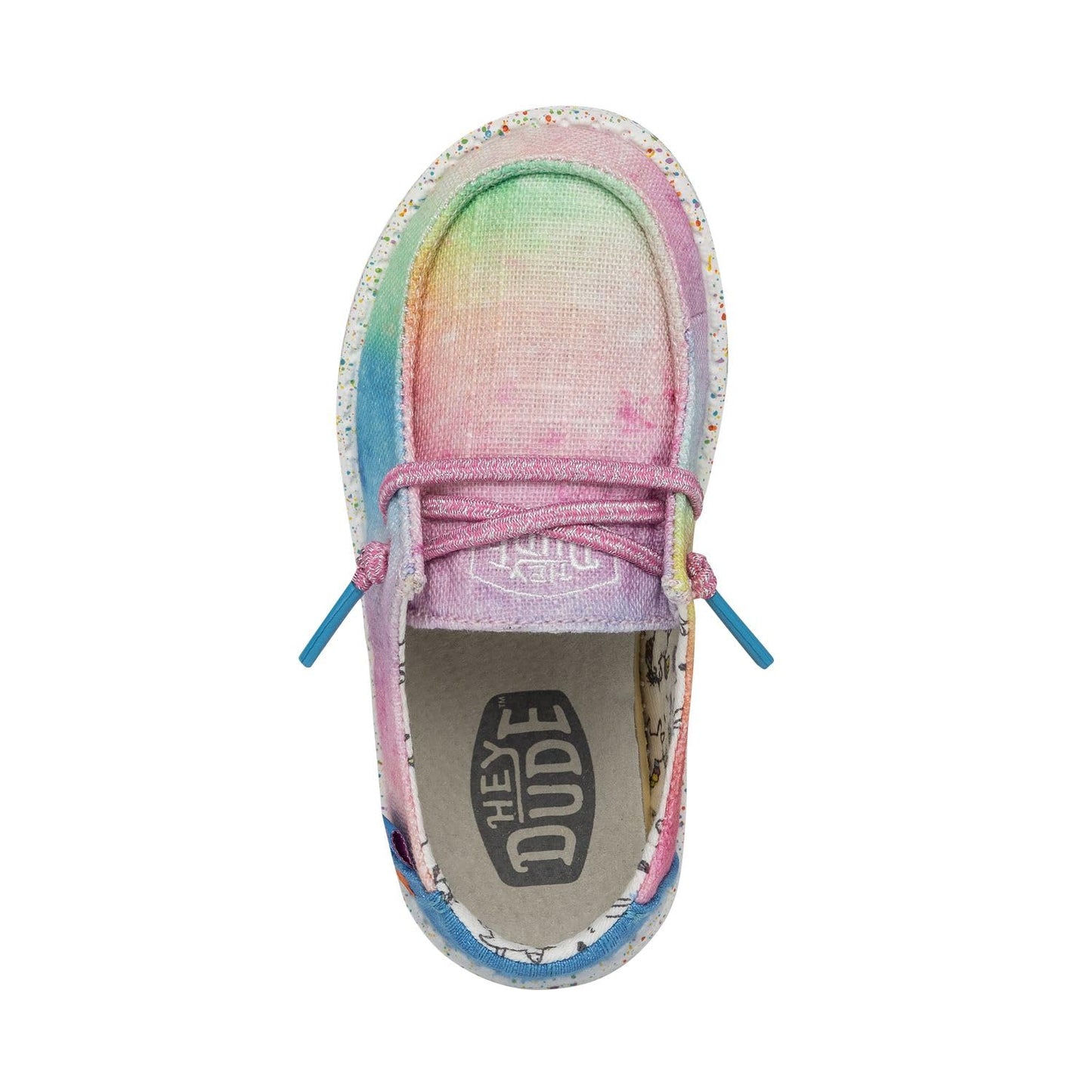 HEYDUDE Girl's Toddler Wendy Dreamer Slip On Shoe, Magic Size 8 | Lightweight Loafer with Elastic Laces