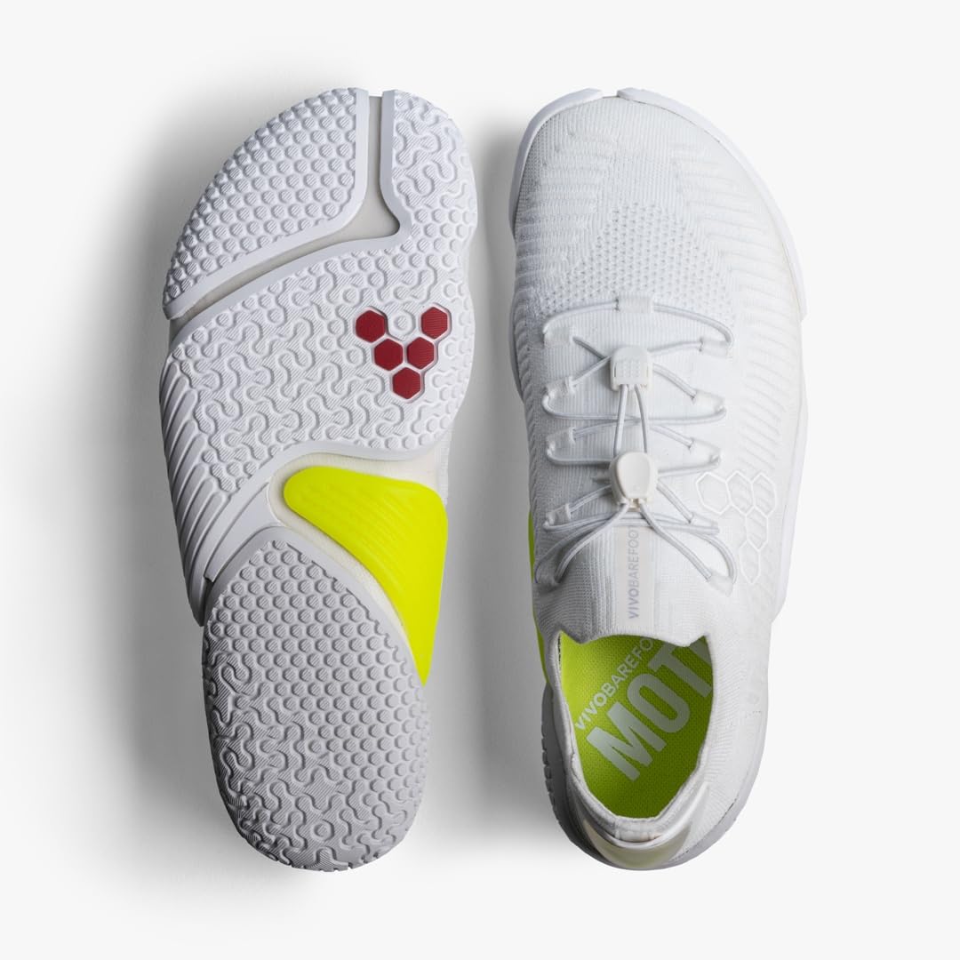Vivobarefoot Motus Flex Mens Barefoot Zero-Drop Trainers | Improves Strength & Stability | Lightweight for Training & Running | Grounding Shoes Bright White