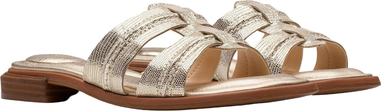 Clarks - Womens Ariany Mule Sandals, Color Champagne, Size: 6 M US