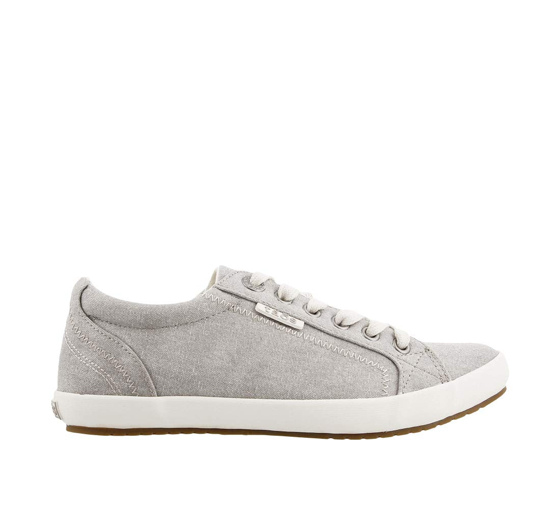 Taos Star Women's Sneaker - Iconic Style with Canvas Design for Everyday Adventures - Custom Fit Lacing and Removable Footbed with Arch Support for All Day Comfort Grey Wash Canvas 6.5 W US