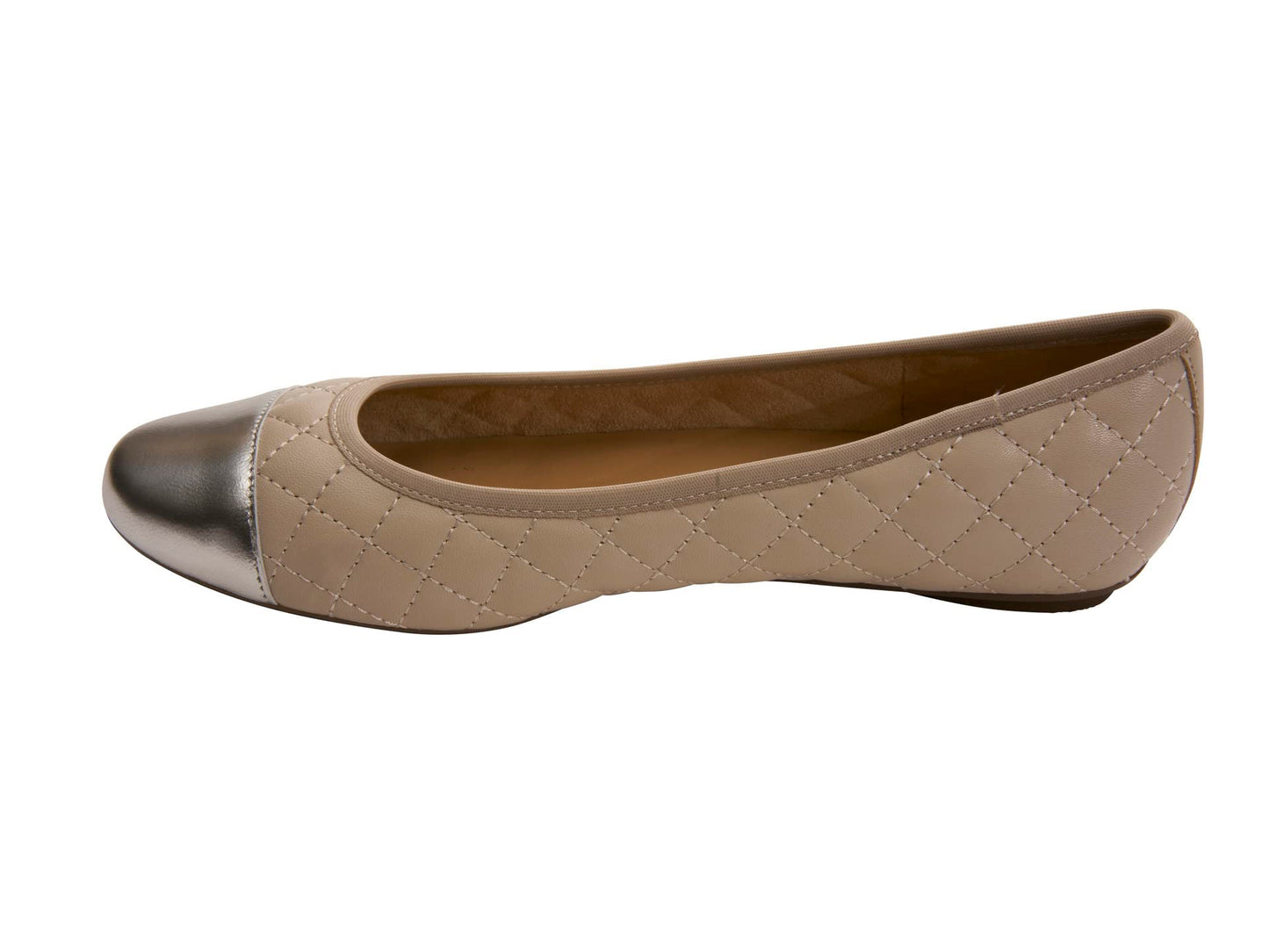 VANELi Serene Soft Beige Quilted Nappa/Silver Mercury 13 M (B)