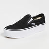 Vans UA Classic Slip-On Stackform Sneakers, Black/True White, 10 US Women/8.5 US Men