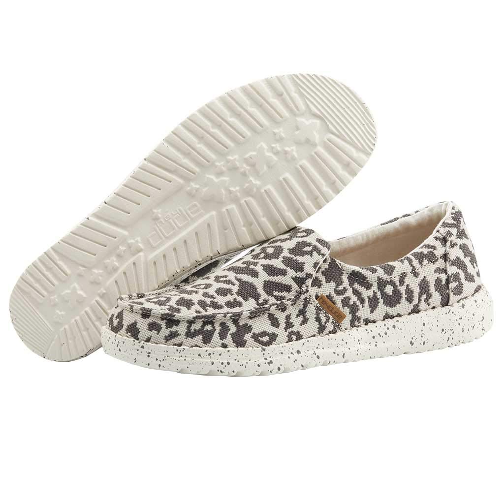 Hey Dude Women's Misty Woven Cheetah Grey Size 7 | Women’s Loafers | Women’s Slip On Shoes | Comfortable & Light-Weight