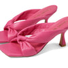 Stuart Weitzman Playa 75 Knot Sandal for Women - Sculptural Heel, Voluminous Knotted Detail, and Lacquered Nappa Leather Footwear Hot Pink 9 M