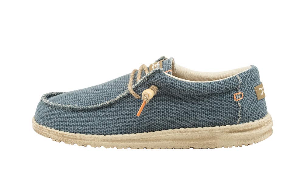 Hey Dude Men's Wally Braided Navy Size 10 | Men’s Loafers | Men’s Slip On Shoes | Comfortable & Light-Weight