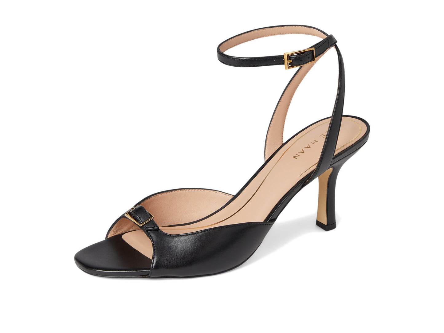 Cole Haan Women's Annalise Buckle Sandals, Black Leather, 7-B US