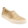 Taos Rubber Soul Slip-On Women's Sneaker - Fresh and Clean Canvas Design with Effortless Style, Removable Footbed and Arch Support - Elevated Comfort for All-Day Fashion Tan Daisy 8 M