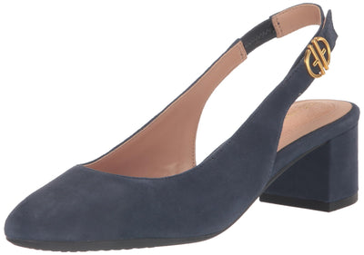 Cole Haan Women's The Go-to Slingback Pump 45 mm, Navy Blazer Suede, 9-B Us