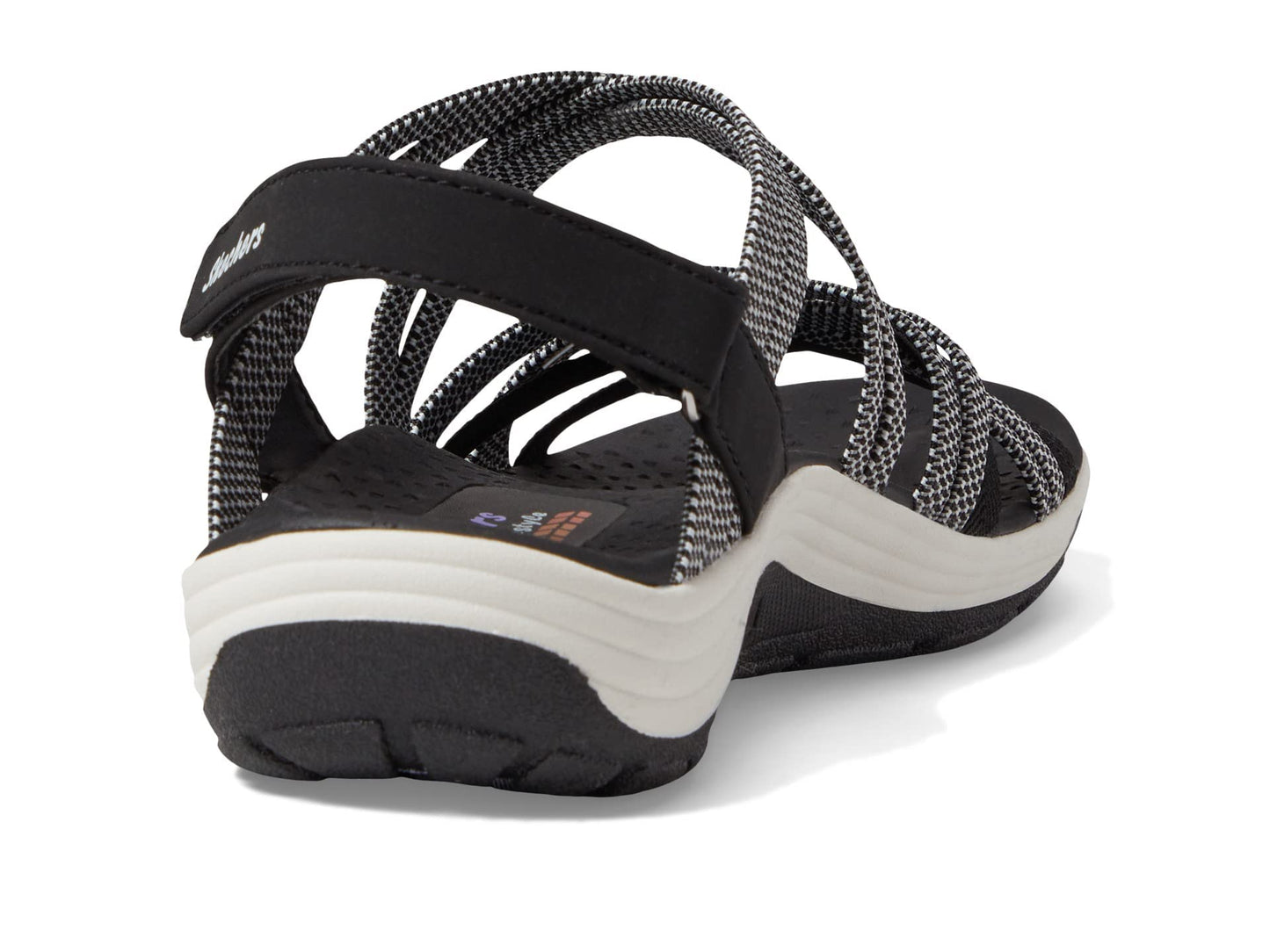 Skechers USA Reggae Cup-Smitten By You Women's Sandal, 8 B(M) US, Black-White