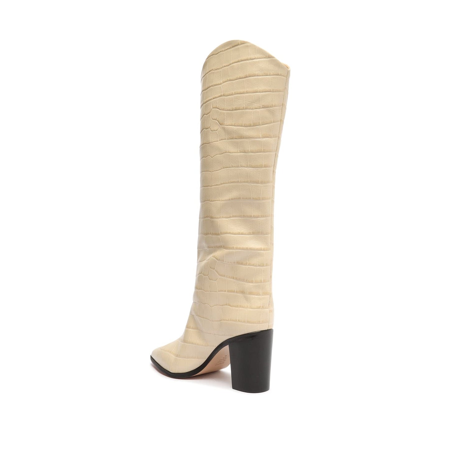 SCHUTZ Women's Maryana Block Boots, Egg Shell, Off White, 9 Medium US