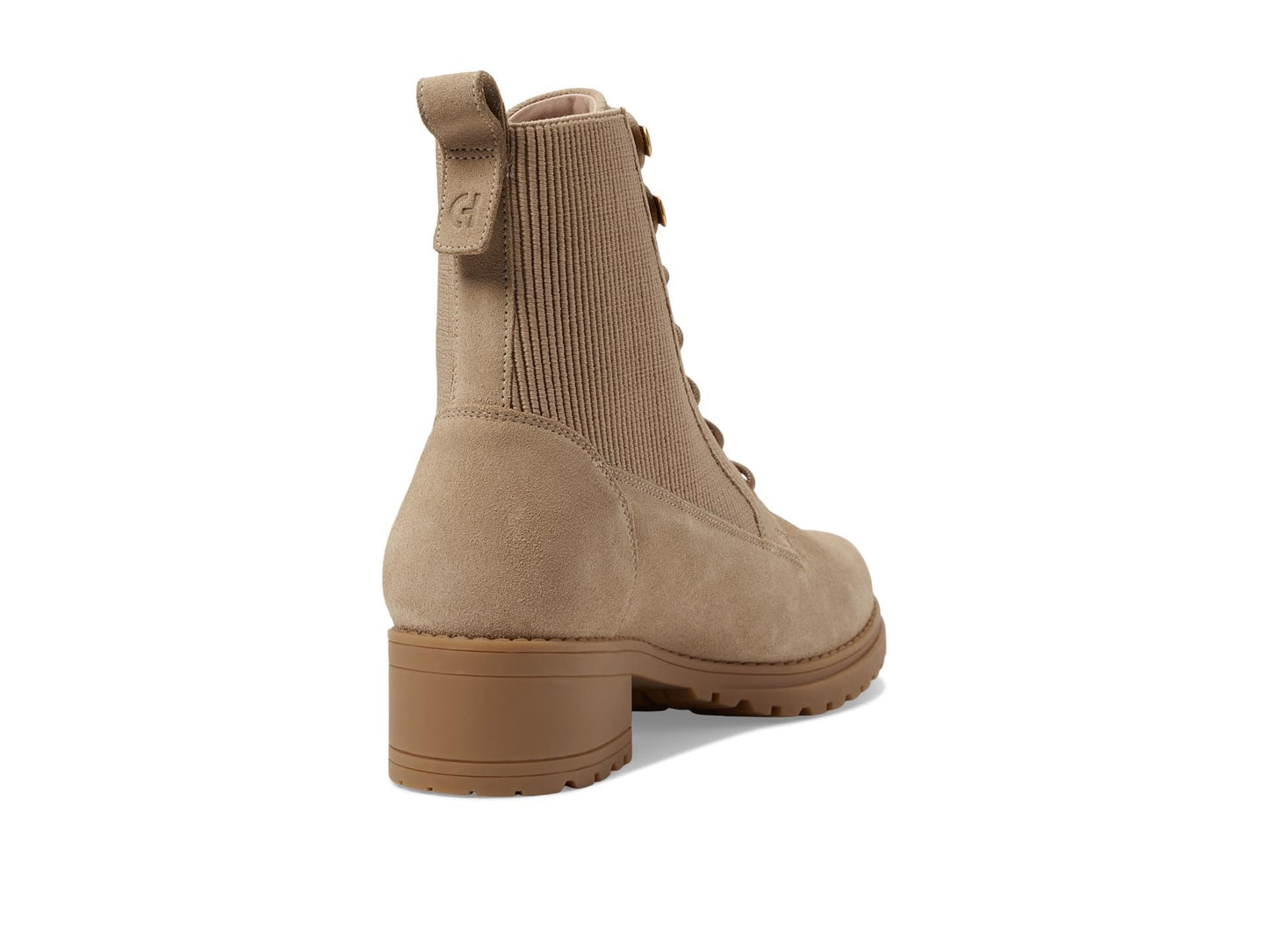 COLE HAAN WOMENS CAMEA WP COMBAT BOOT II, DARK LATTE WATERPROOF SUEDE, 10 C US