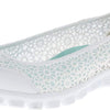 Skechers Women's EZ Flex Sweetpea Slip-On Flat, White, 8.5 W US