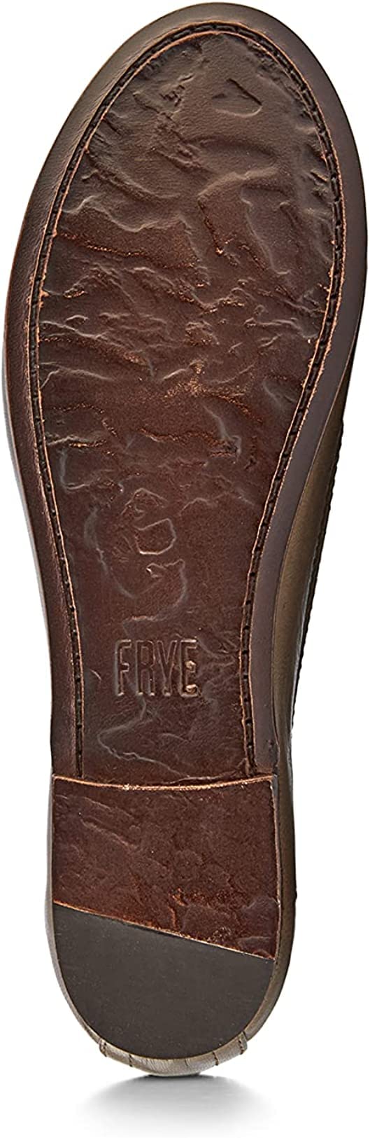 Frye Carson Ballet Flats for Women - Premium Tumbled Leather Lining, Leather Outsole - 3/8" Heel, Warm Grey - 9.5 M