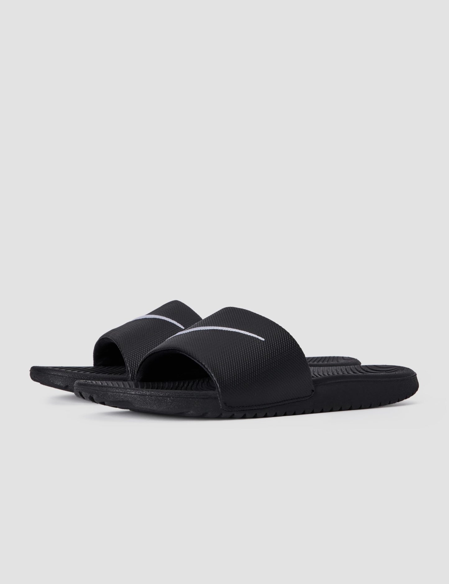 Nike Little/Big Kid's Kawa Slides, Black/White, 12C
