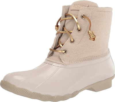Sperry Women's Saltwater Snow Boot, Ivory Sparkle, 7 M US