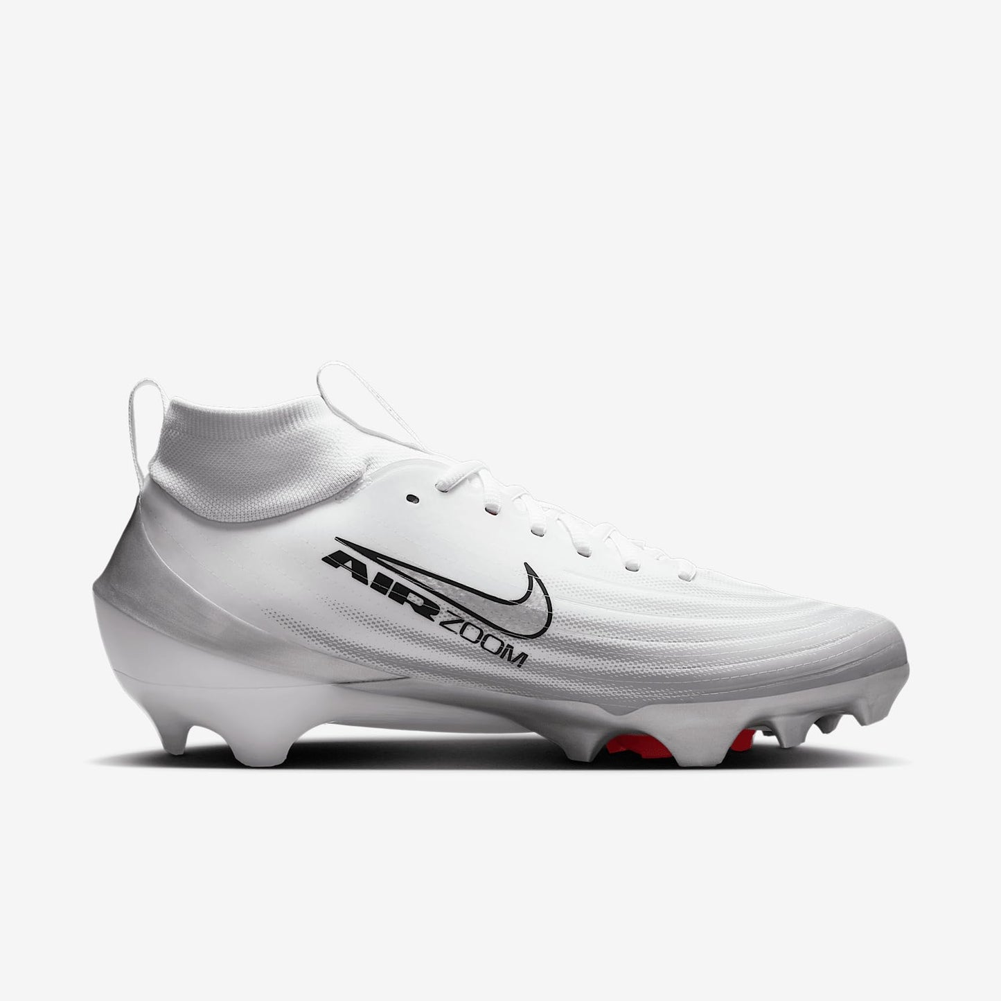 Nike Vapor Pro 1 Football Cleats (FB3298-100, White/Black/Summit White/Metallic Silver) Size 5.5