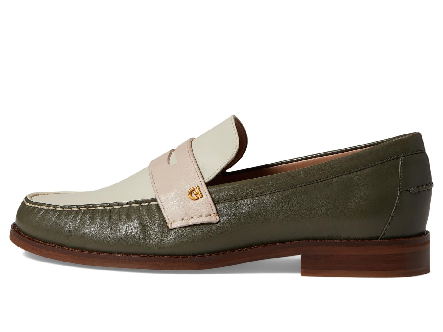 Cole Haan Lux Pinch Penny Loafer Tea Leaf/Egret/Rosewater Leather 8.5 B (M)