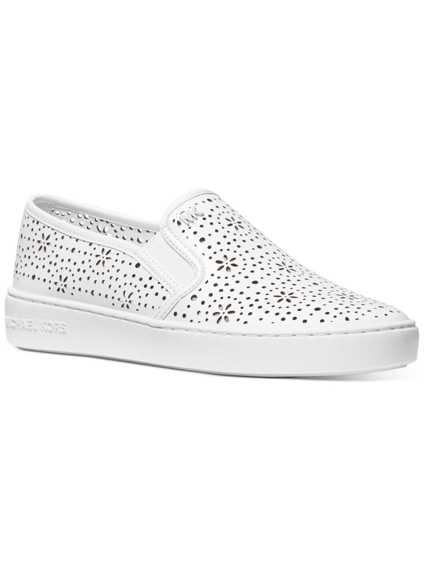 Michael Michael Kors Kane Perforated Slip-On Sneakers Size 10 Optical White