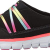 Skechers Women's Air Streamer Slip-On Mule, Black/Multi, 9 W US