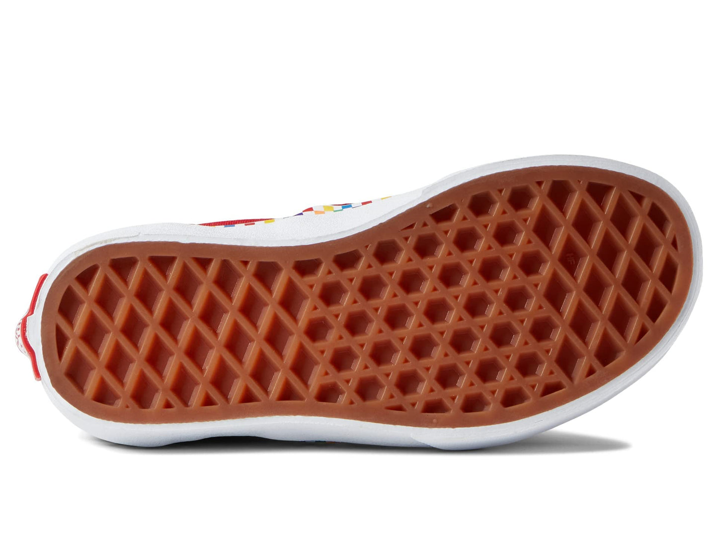 Vans Kids Slip On Sneaker, (Rainbow Checkerboard) Red/True White, Size 11.5 Little Kid