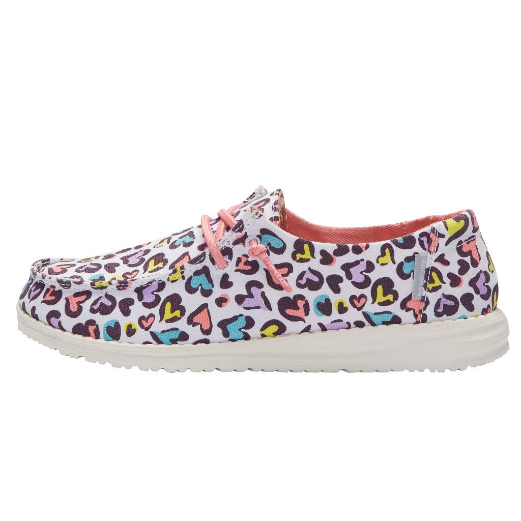HEYDUDE Girl's Wendy Youth Shoes White Leopard