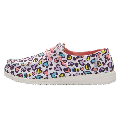 HEYDUDE Girl's Wendy Youth Shoes White Leopard