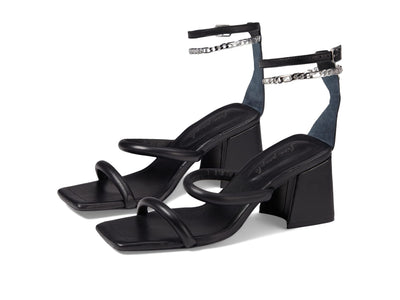 Free People Parker Chain Heels for Women - Adjustable Buckle Closure with Leather Insole, Gorgeous and Fashionable Heels Black EU 38.5 (US Women's 8.5) M