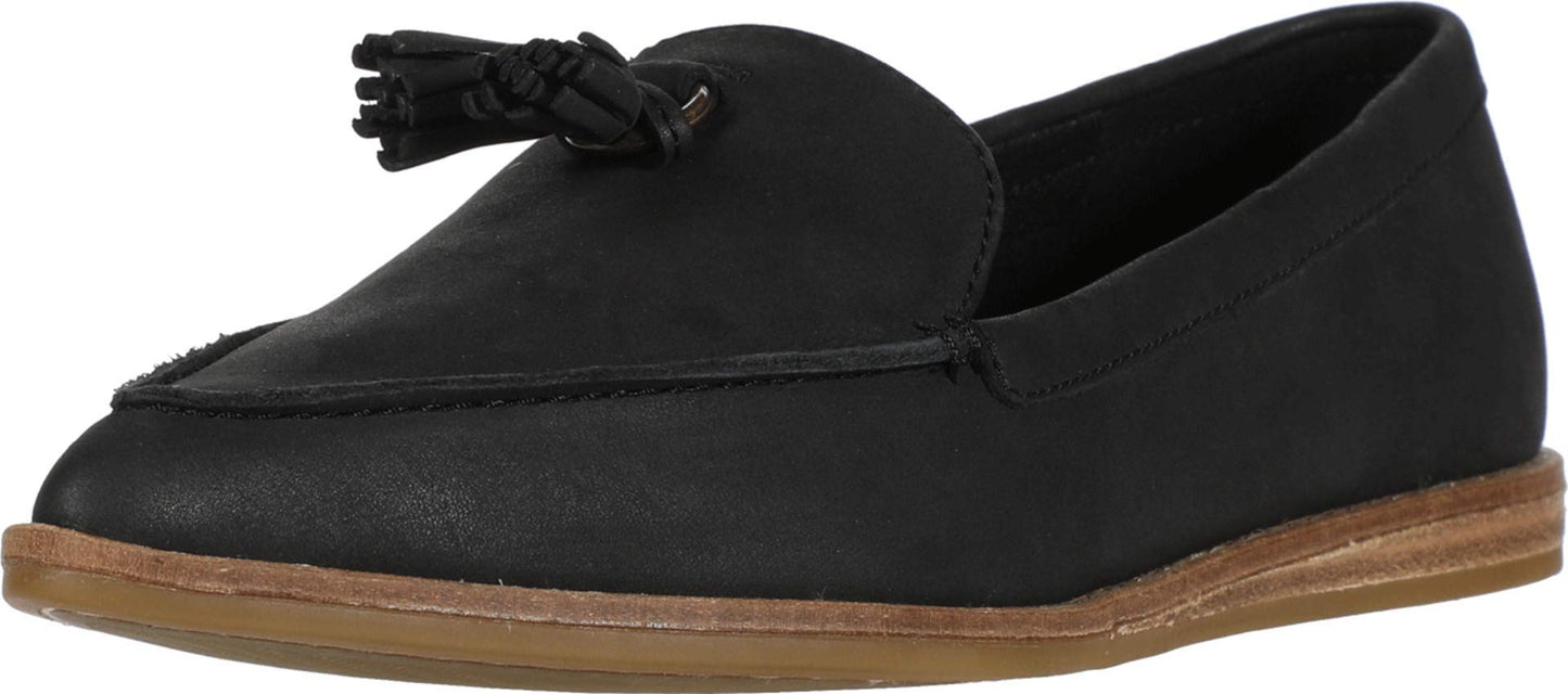 Sperry womens Saybrook Slip on Leather Loafer Flat, Black, 8.5 US