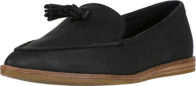 Sperry womens Saybrook Slip on Leather Loafer Flat, Black, 8.5 US