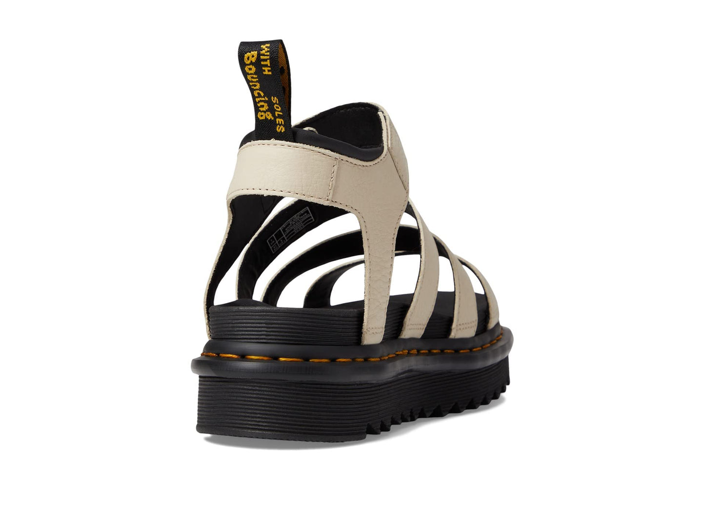 Dr. Martens Blaire Sandals For Women - Leather Ankle Strap With Adjustable Metal Buckle, Comfortable and Relaxing Sandals Parchment Beige UK 5 (US Women's 7) M