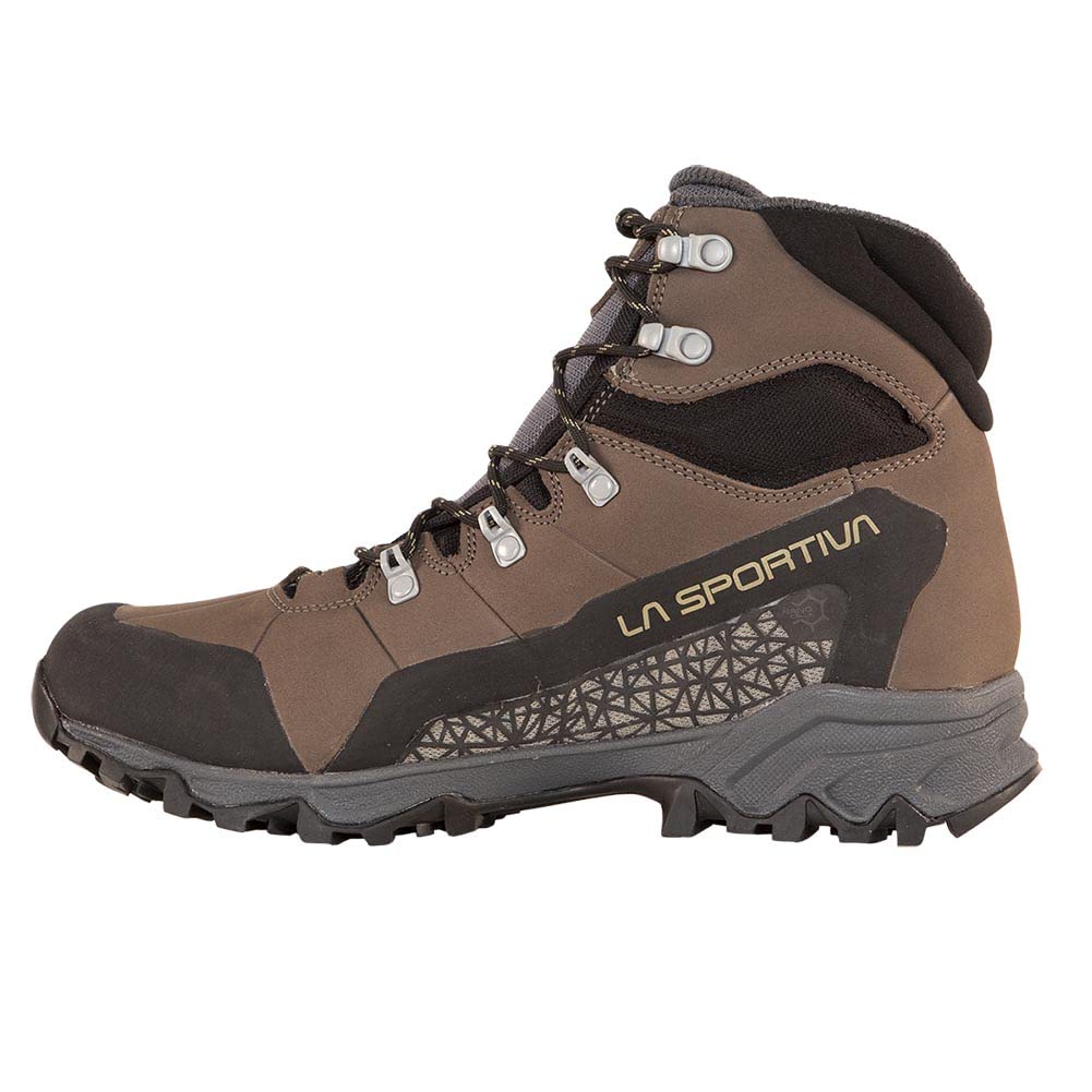La Sportiva Mens Nucleo High II GTX Waterproof Wide Hiking Boot, Taupe/Clay, 12.5-13