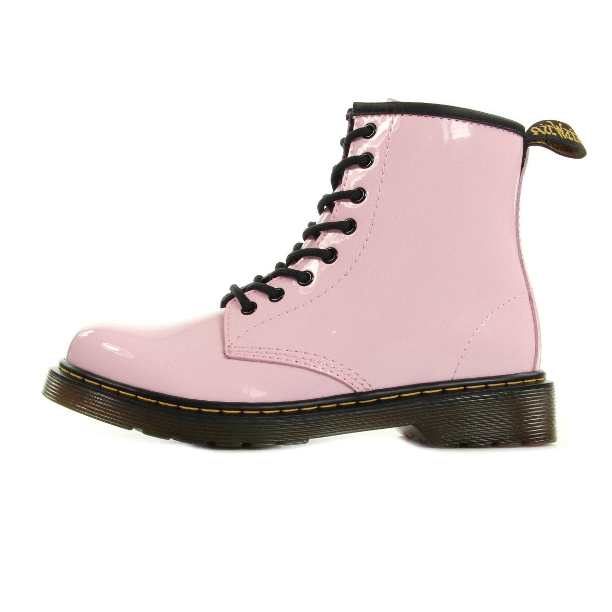 Dr. Martens Kid's Collection Women's Delaney Lace Boot Big, Baby Pink Patent Lamper, 2 UK (US 3 Little Kid) M