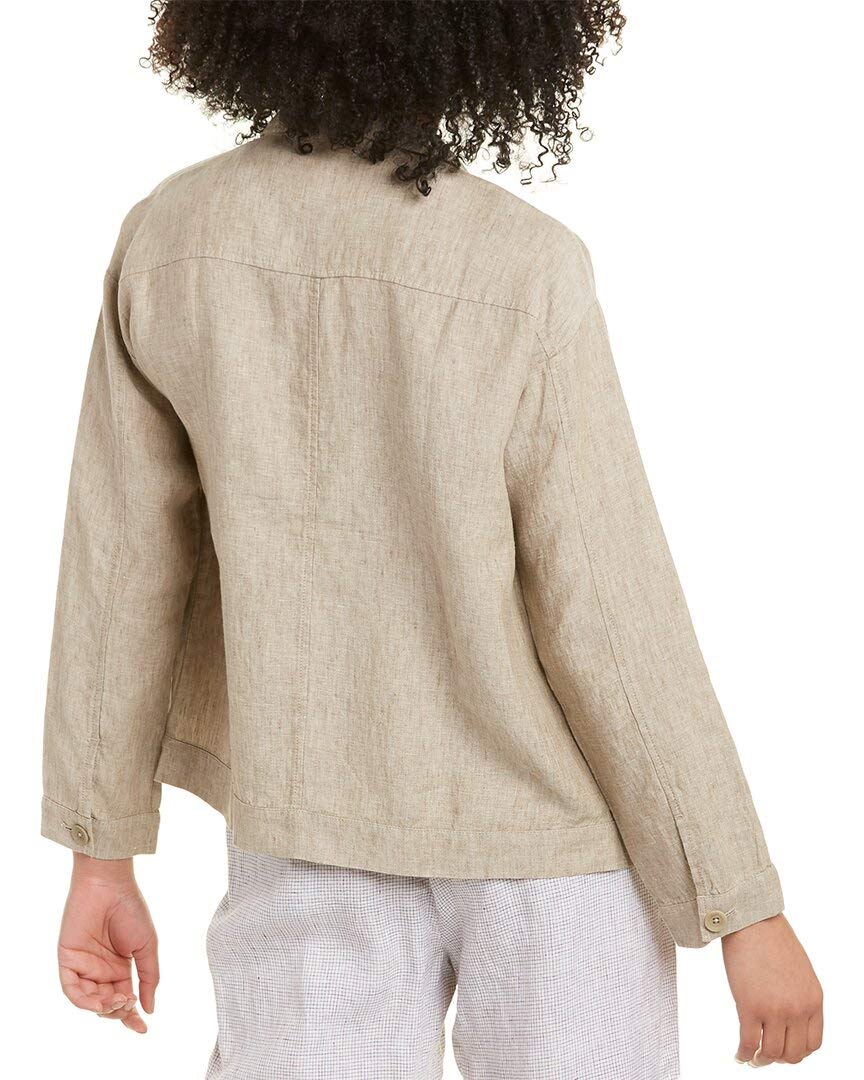 Eileen Fisher Classic Collar Jacket Khaki MD