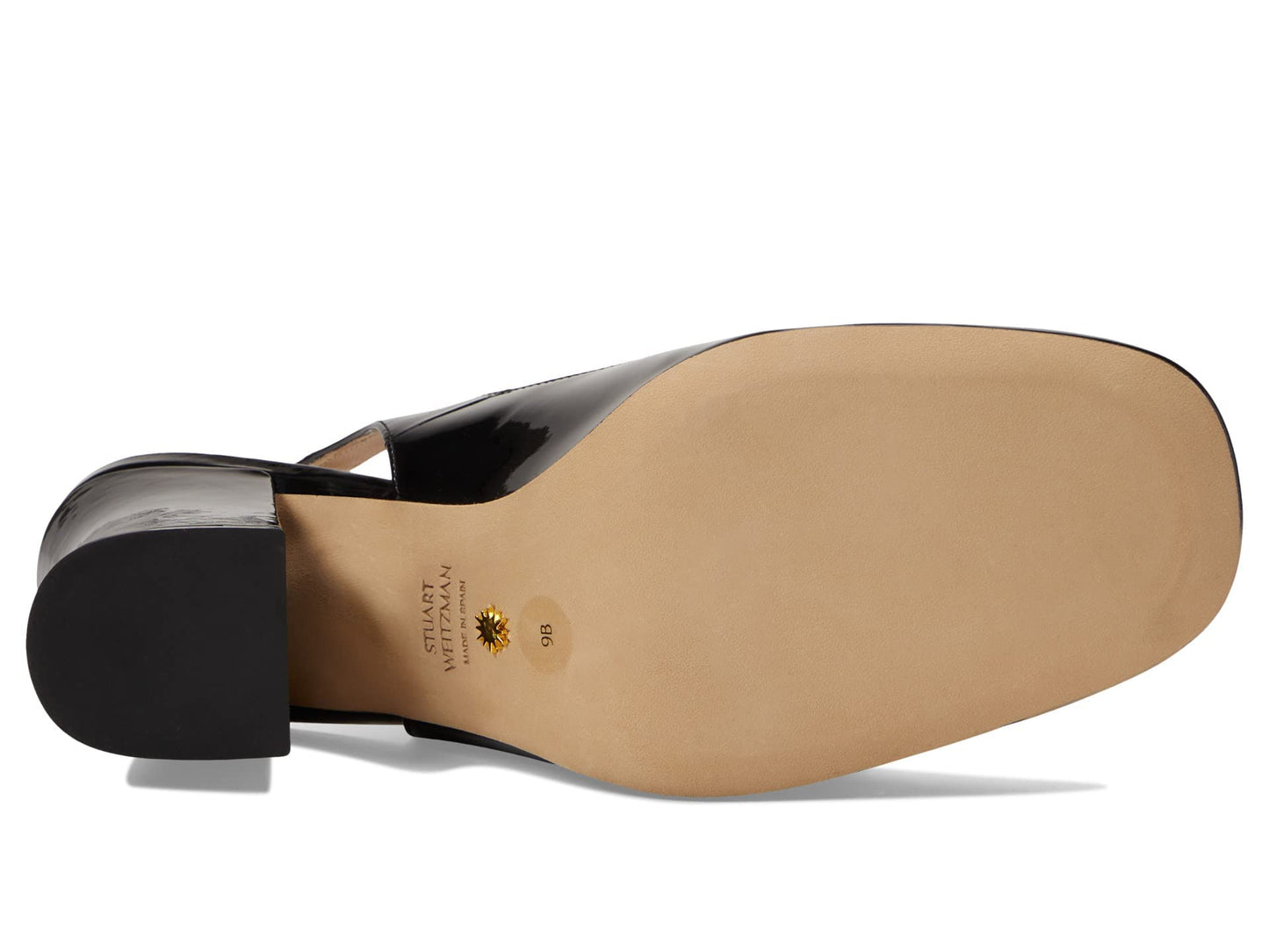 Stuart Weitzman Curveblock 85 Slingback Pump Black 7.5 B