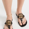 Tory Burch Women's Metal Miller Soft Sandals, Perfect Black/Gold, 7 Medium US
