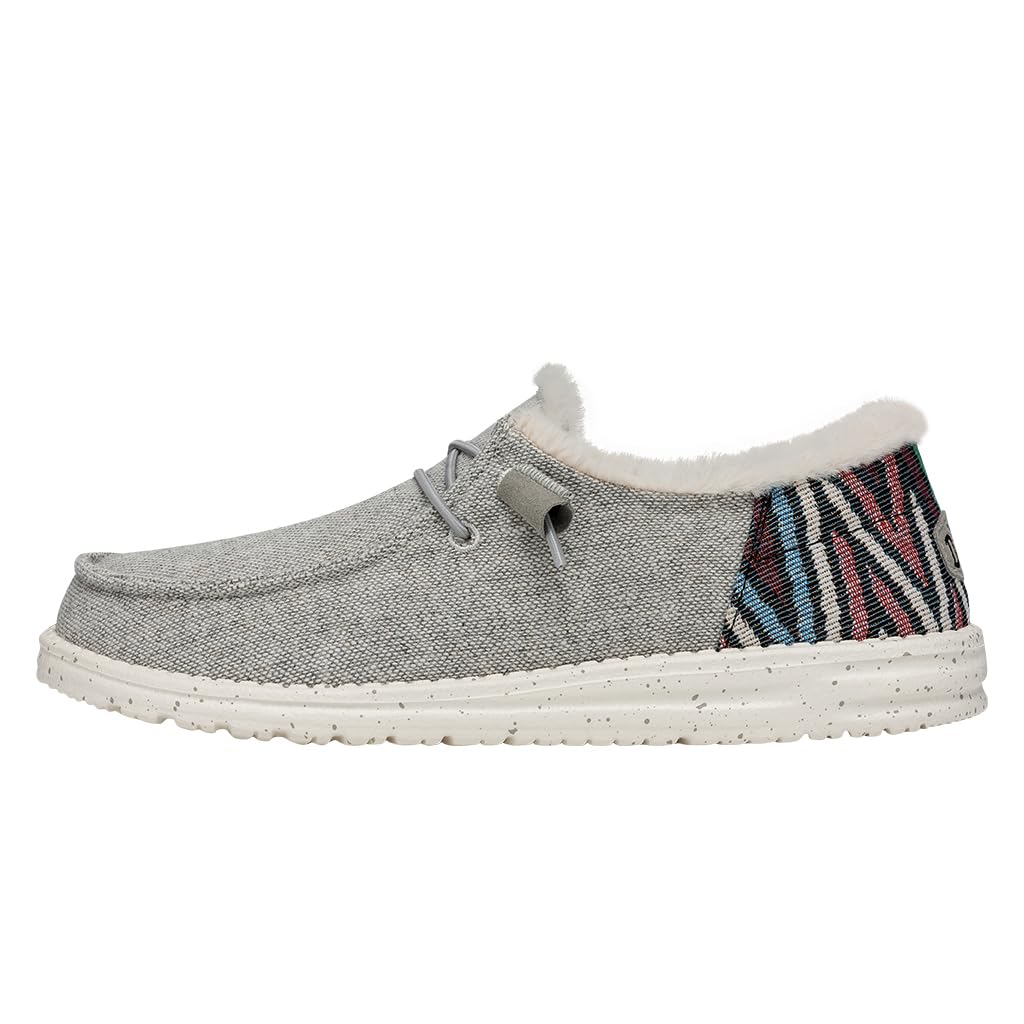 HEYDUDE Wendy Funk | Women's Loafers | Women's Slip On Shoes | Comfortable & Light Weight Grey