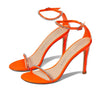 Stuart Weitzman Nudistglam 100 Sandal Neon Blaze/Neon Blaze/Clear 7.5 B