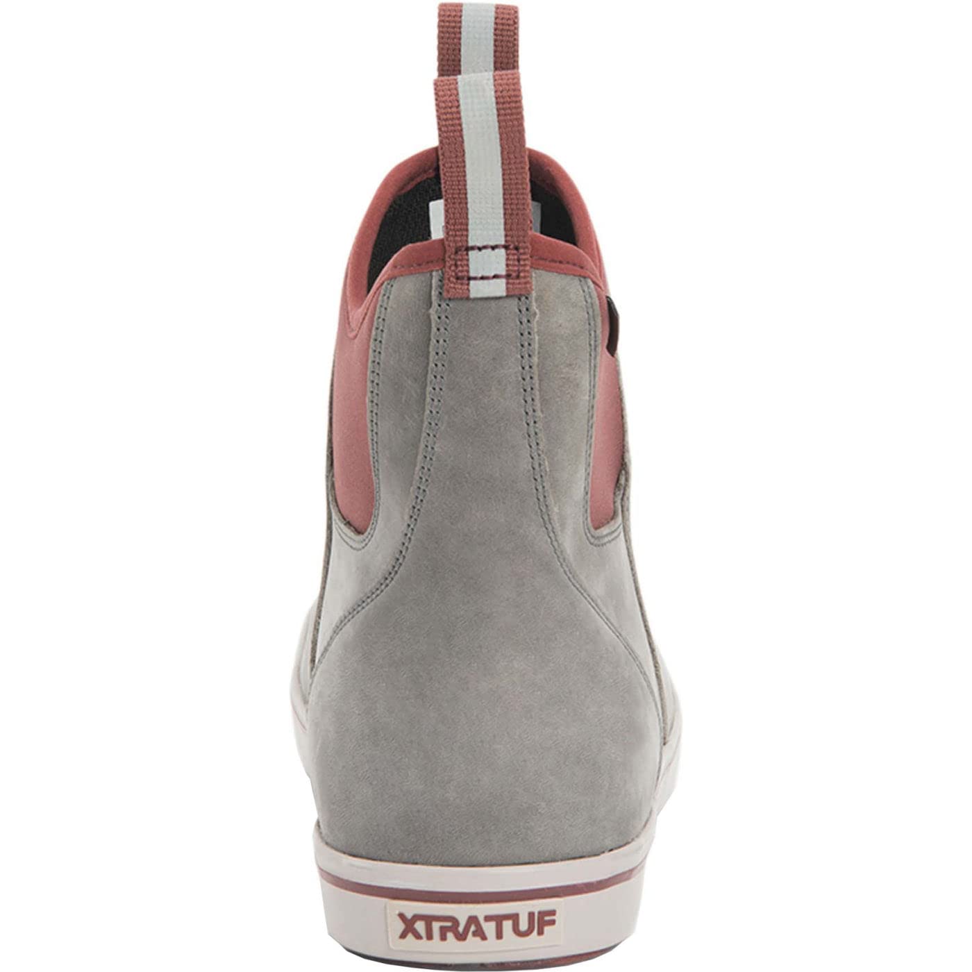 Xtratuf Men's 6 Inch Leather Ankle Deck Boot, Gray/Rum Raisin, Size 7