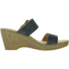 BORN Womens Buckle Leather Wedge Sandals Blue 7 Medium (B,M)