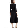Lauren Ralph Lauren Womens Carlyna Surplice V-Neck Midi Dress Black 6