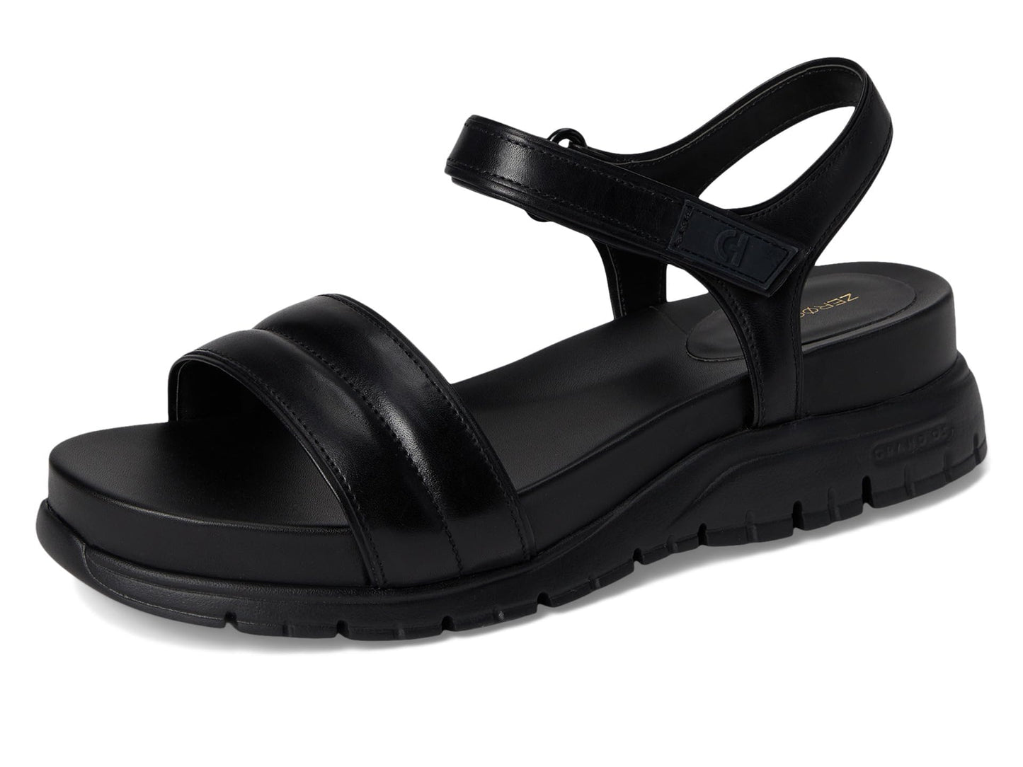 Cole Haan Women's Zerogrand Ankle Strap Sandals, Black/Black, 7-C US