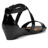 Sofft Womens Innis Black Crinkle Patent 8.5 M (B)