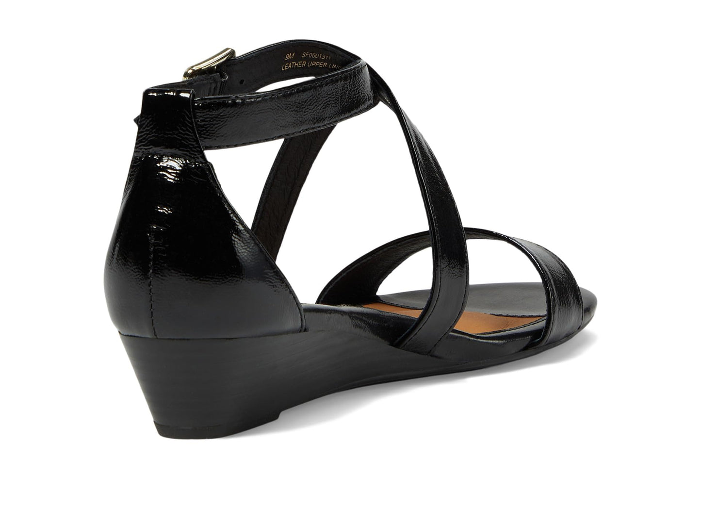 Sofft Womens Innis Black Crinkle Patent 8.5 M (B)