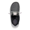HEYDUDE Girl's Youth Wendy Metallic Sparkle Slip On Shoe, Charcoal Size 6 | Glitter Upper | Easy On Elastic Lace Sneaker