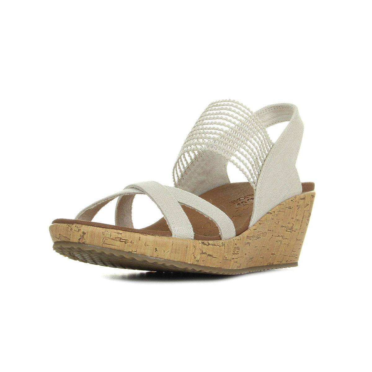 Skechers womens Beverlee - High Tea Wedge Sandal , natural , 12 M US